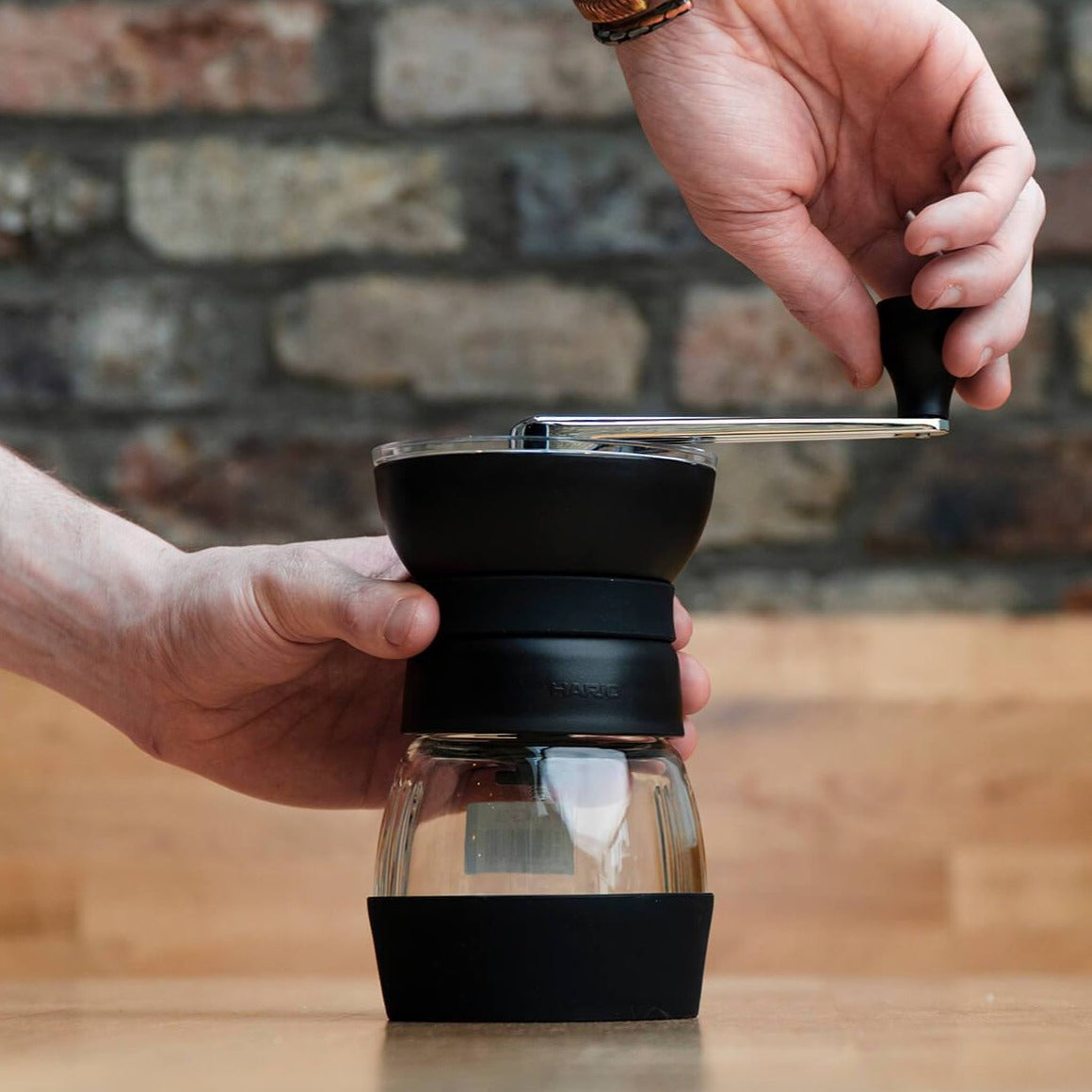 Hario Skerton Pro Manual Coffee Grinder with handle and clear hopper